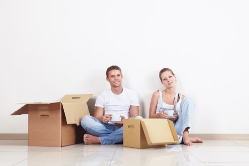 Packed student belongings ready for short-term storage in Barnehurst
