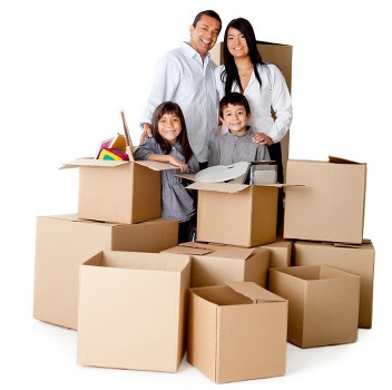 Packed moving boxes ready for removals and storage in Barnehurst
